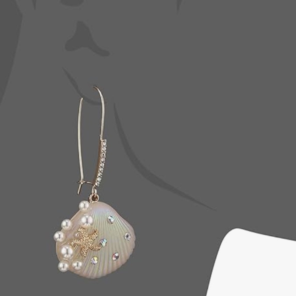 New Betsey Johnson Sea Shell Dangle Earrings - Picture 7 of 10